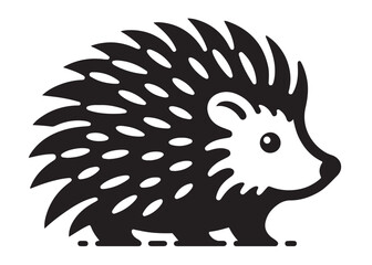 hedgehog logo silhouette vector, hedgehog vector silhouette logo illustration, cute hedgehog vector silhouette, hedgehog logo silhouette vector on white background