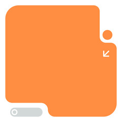 Bright Orange UI Mockup with Clean Layout. Rounded Orange Web Frame with Flat Style