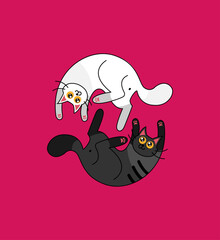 Cute cat vector. Kitten in flat style