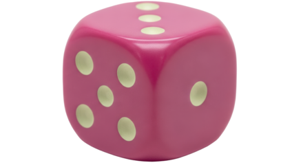Isolated Pink Dice with Spots
