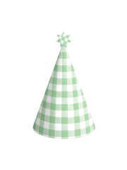 Whimsical Green and White Checkered Party Hat with Star Top
