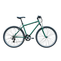  green mountain bike isolated on a white
