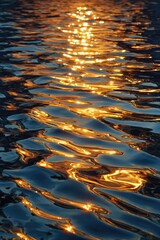 Golden sunset reflections on water