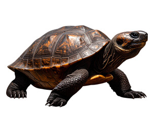 Obraz premium Yangtze Giant Softshell Turtle, Side View, Isolated on White Background