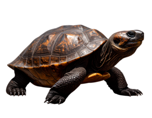 Yangtze Giant Softshell Turtle, Side View, Isolated on White Background