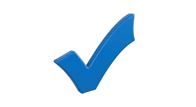 Isolated Blue Check Mark