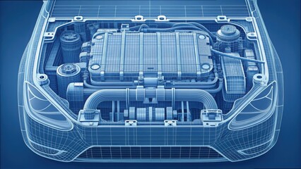 Obraz premium Detailed 3D Render of Hydrogen Fuel System Technology Standard V2