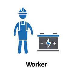 Electrical worker Vector Icon which can easily modify or edit