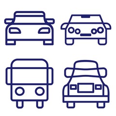 Linear car icon. Universal car icon to use in web and mobile UI, car basic UI elements. Line with editable stroke. Eps 10. Vector illustration.