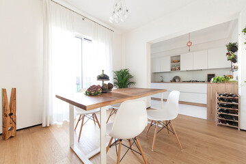 modern luxury dining room interior, 3d render