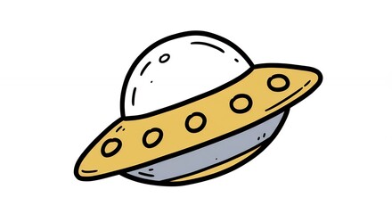 Cute cartoon spaceship illustration graphic design