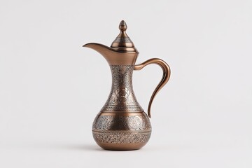 Ornate copper-toned teapot
