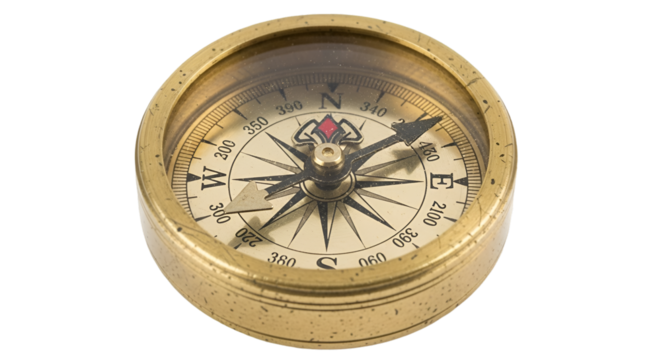 compass on white background