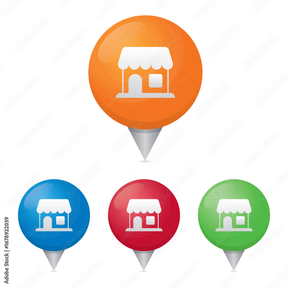 Poster simple store map pin markers