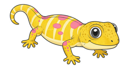 Isolated Cartoon Gecko