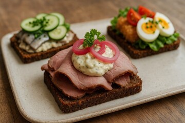 Delicious open-faced sandwich variety.