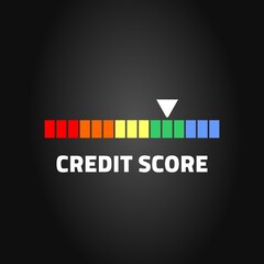 Credit score represented as a colorful scale