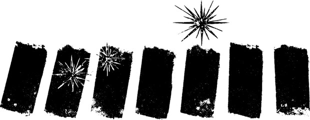 Black and white stencil set with stars and stripes for urban art design