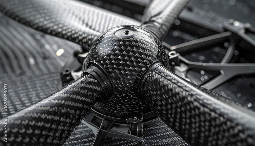 Poster drone propeller close-up: a detailed close-up of a drone propeller showcases the intricate pattern o