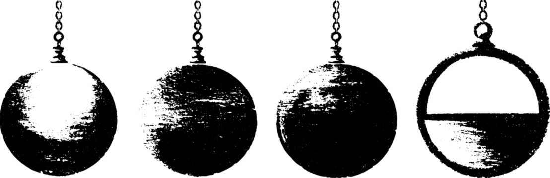 Black and white crystal sphere stencil set for urban art design
