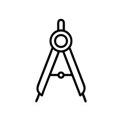Nautical compass icon in minimalist black and white style  