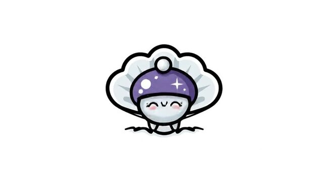 Cute cartoon seashell character