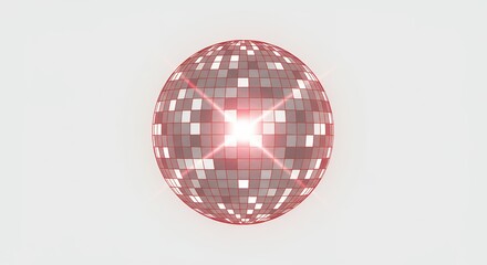 Pink disco ball graphic design element