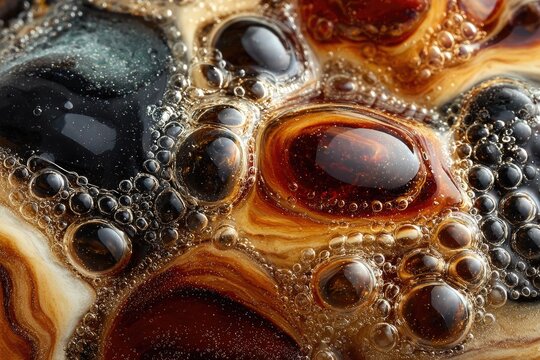 Abstract swirls of liquid, detailed macro view