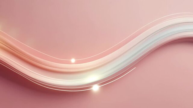 Smooth pink background with white flowing curves and sparkles, creating soft elegant abstract design.