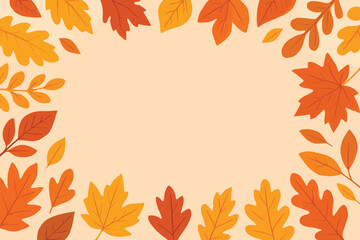 Vibrant fall leaves in warm hues form a nature-inspired border—perfect for autumn graphics, festive invitations, seasonal ads, and eco-friendly design compositions.