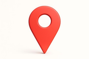 Bright red location pin marker icon on a clean white background with subtle shadow