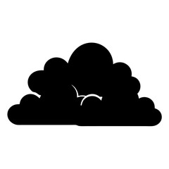 Fototapeta premium Silhouette of a Fluffy Cloud with Abstract Bird inside for Weather Designs