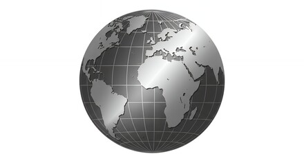 Detailed grayscale world globe image