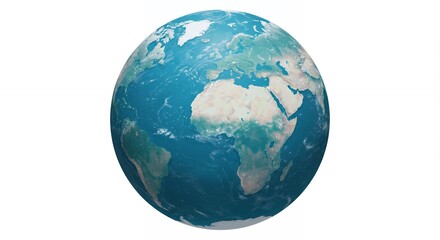 Detailed world map graphic illustration for educational use