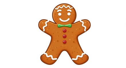 Gingerbread man cookie design for baking advertising