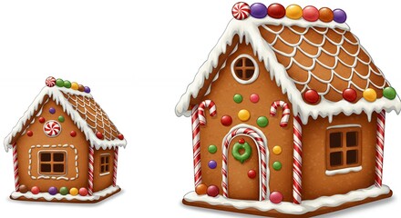 Gingerbread houses illustration holiday treats visual aid