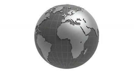 Gray globe image world map illustration