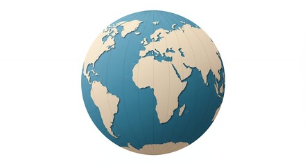 Fototapeta premium Simple flat world globe graphic