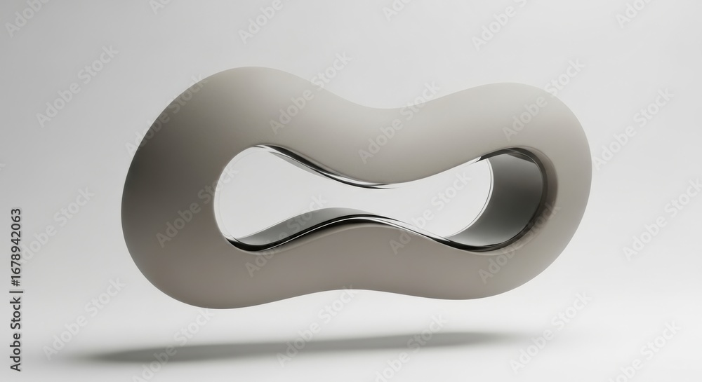 Aufkleber abstract 3d rendering of a gray, curved shape with a modern design.