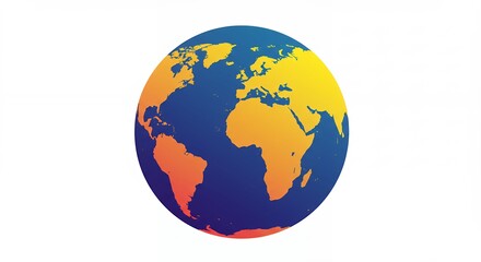 Obraz premium Vibrant colorful gradient globe world map graphic