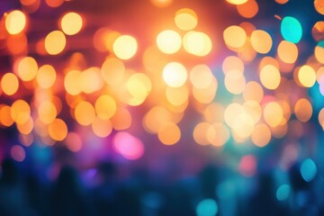 Soft focus warm orange and blue bokeh lights background abstract blurred