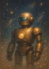 Fototapeta premium Futuristic robot amidst stars