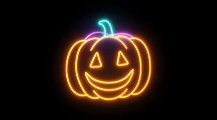 illuminated halloween pempkin, AI generated