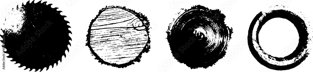 Poster black and white stencil collection of grungy rusty patterns for design