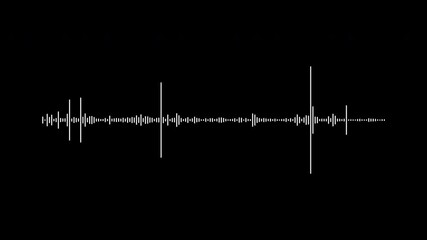 Audio waveform spectrum animation with minimalist digital line design. Abstract sound wave visualization for voice recording, music, and podcast backgrounds. - Powered by Adobe