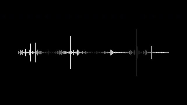 Audio waveform spectrum animation with minimalist digital line design. Abstract sound wave visualization for voice recording, music, and podcast backgrounds. - Powered by Adobe