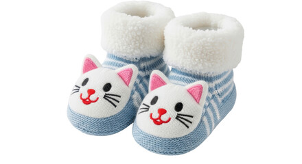Isolated Baby Socks with Cat Design