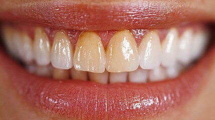 Intimate Examination of Neglected Teeth Exhibiting Significant Yellowing and Hygiene Issues
