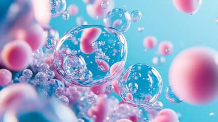 Swirling underwater texture with glowing bubbles and soft coral tones