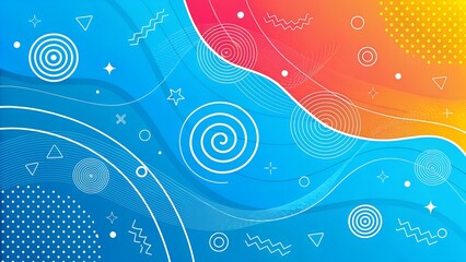 Colorful abstract design featuring swirling patterns and geometric shapes in vibrant blue, red, and yellow hues ai, abstract, design, swirl, geometric, colorful, blue, red, yellow, patterns, shapes, d